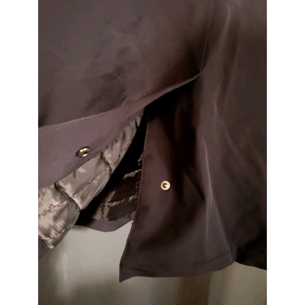 Calvin Klein Overcoat Mens 42R  Black Weatherproof Quilted Lined Button Closure